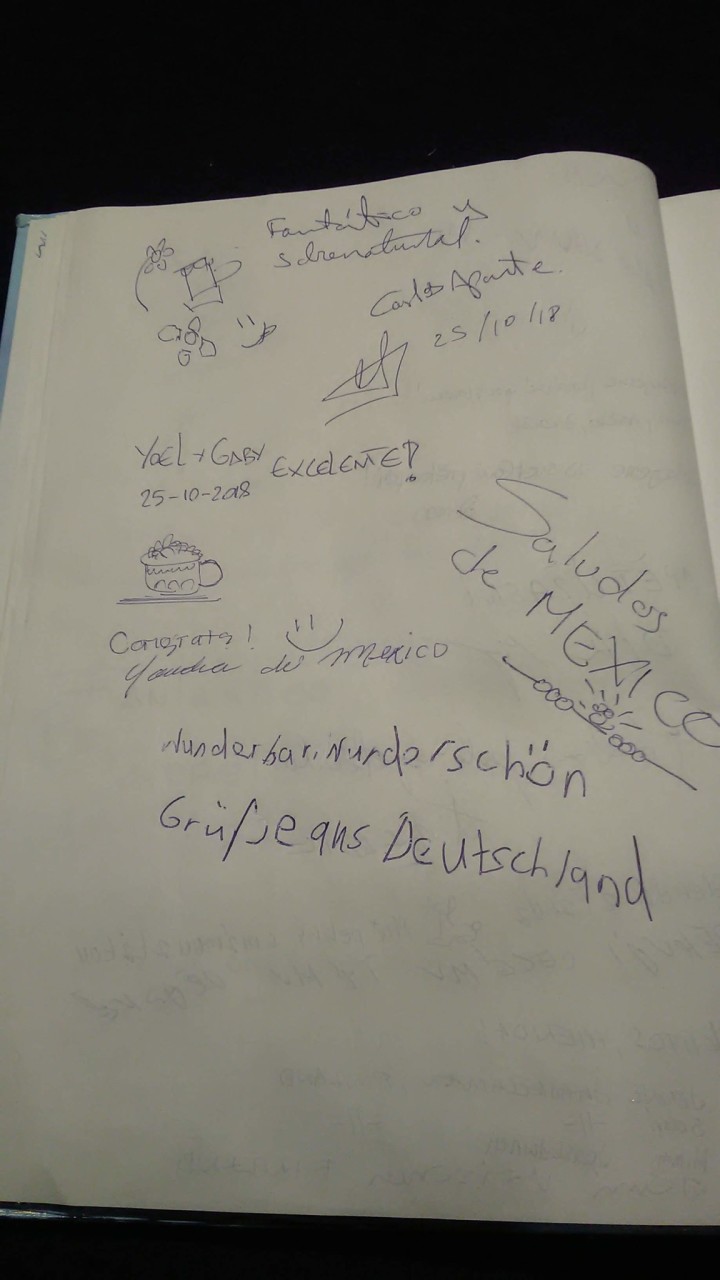 Black light theatre guestbook